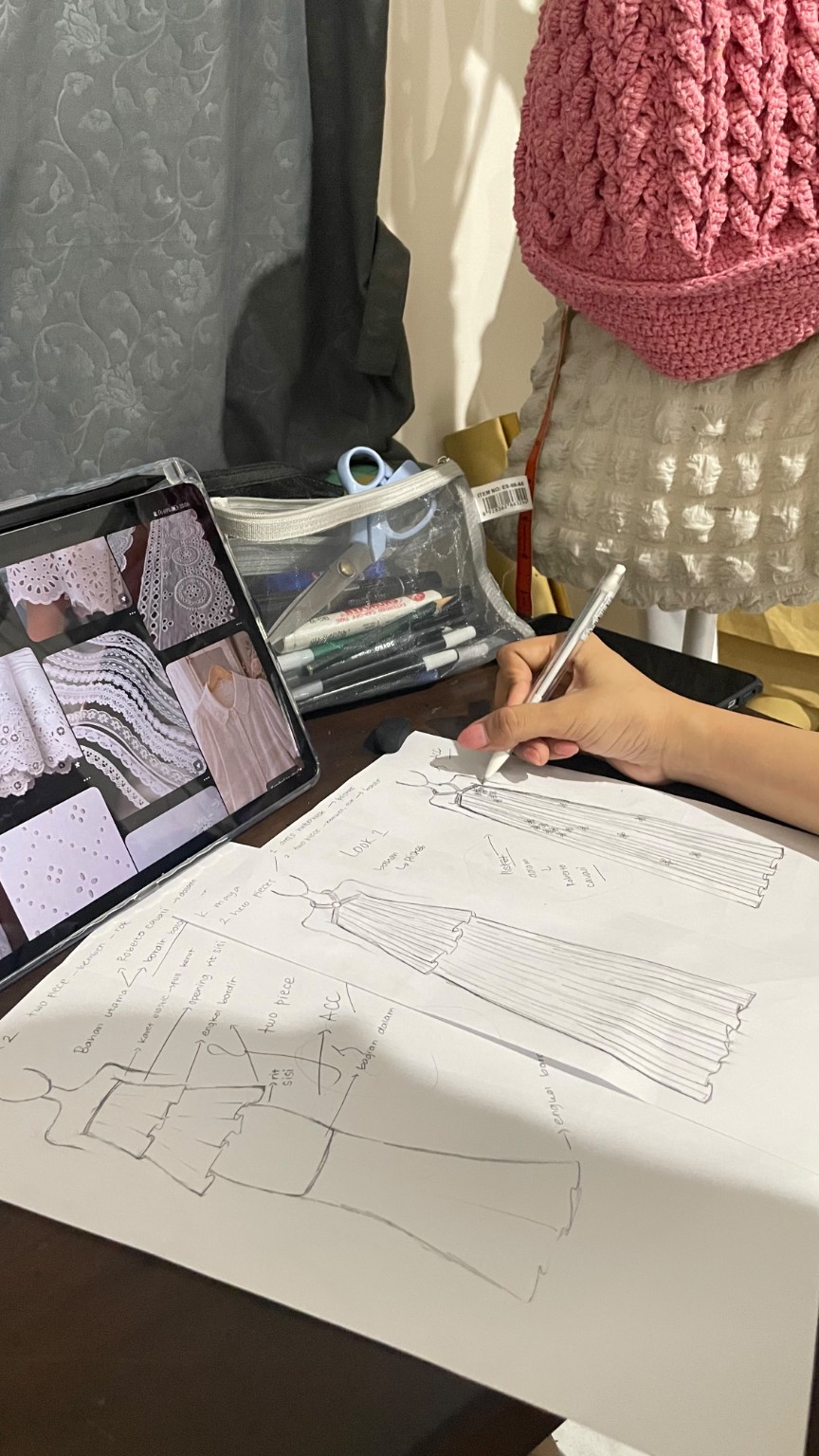 Original Elysee design sketching process